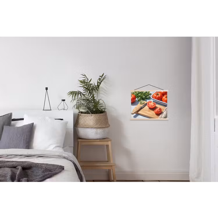 Eten - Keuken - Ingrediënten - Stillleven - Rood textielposter latten blank klein -woonkamer