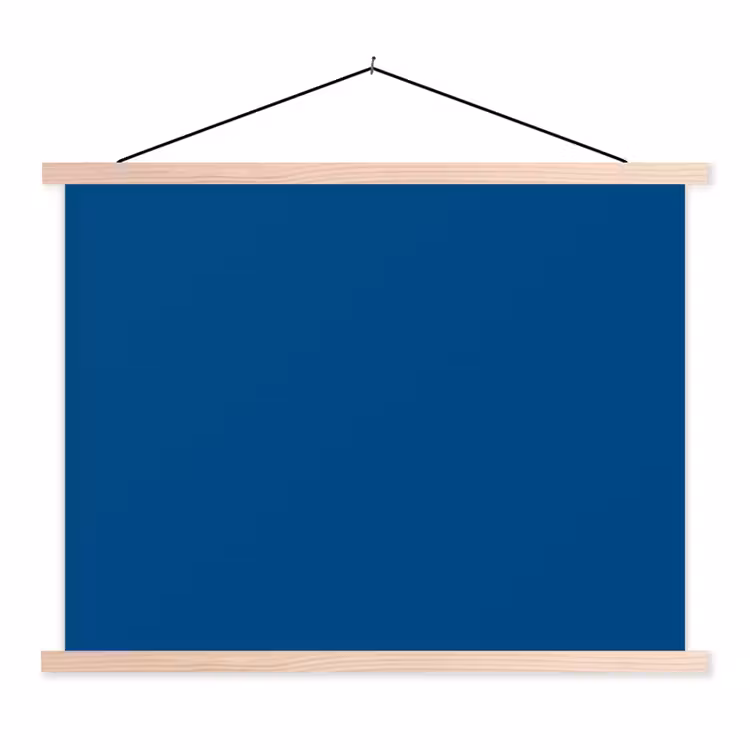 Free - Groove - Blauw textielposter latten blank klein 122 -3d