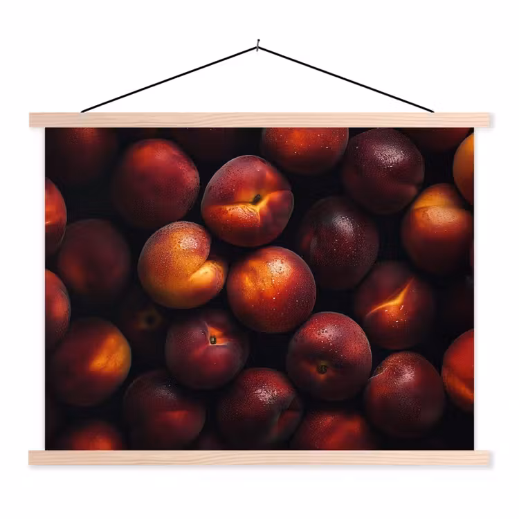 Fruit - Close up - Nectarines textielposter latten blank klein -3d