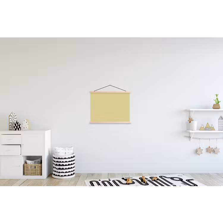 Golden - Clover - Geel textielposter latten blank klein 122 -kinderkamer