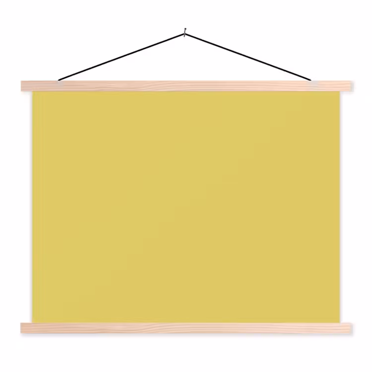 Golden - Ochre - Geel textielposter latten blank klein 122 -3d