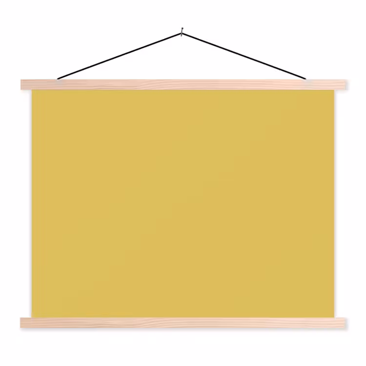 Golden - Victory - Geel textielposter latten blank klein 122 -3d