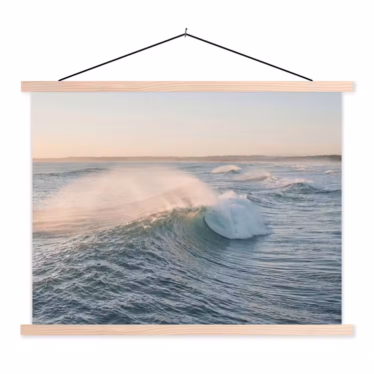 Golf - Zee - Water textielposter latten blank klein -3d