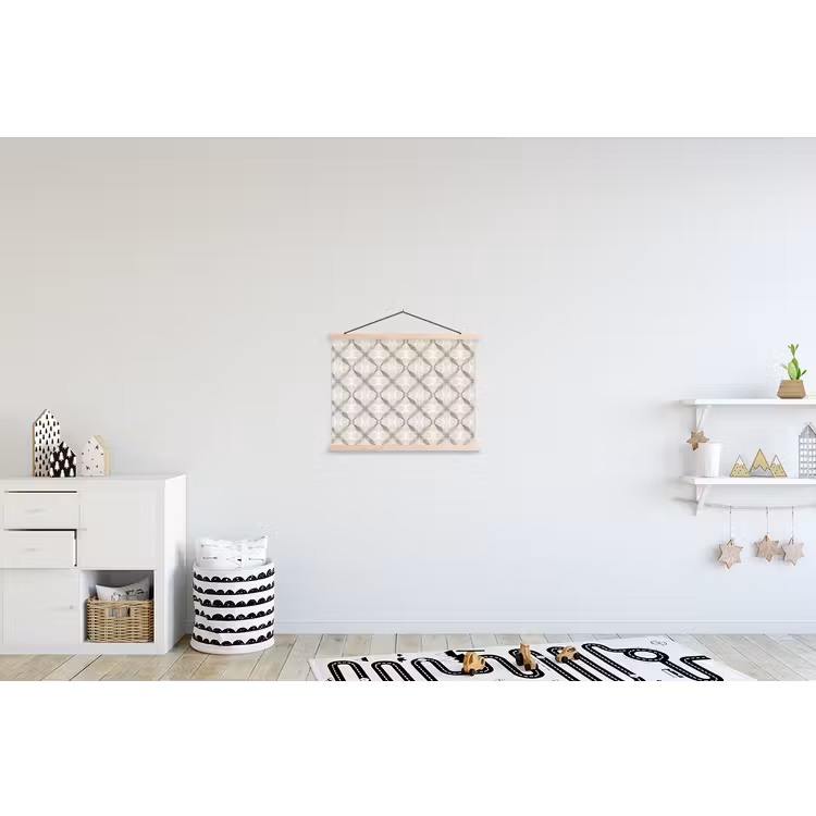 Grafisch - Patroon - Grijs textielposter latten blank klein 122 -kinderkamer