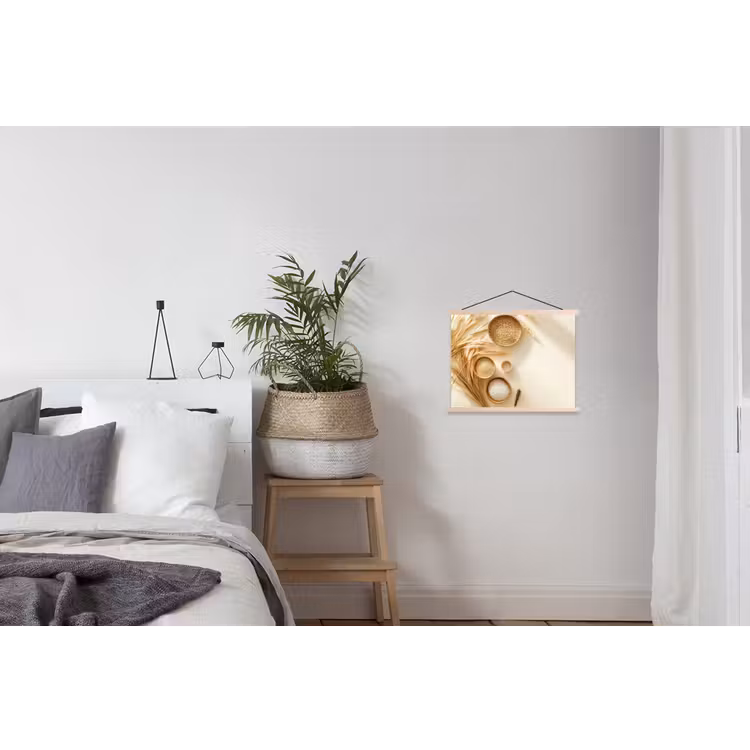 Granen - Hout - Kom - Beige textielposter latten blank klein -woonkamer