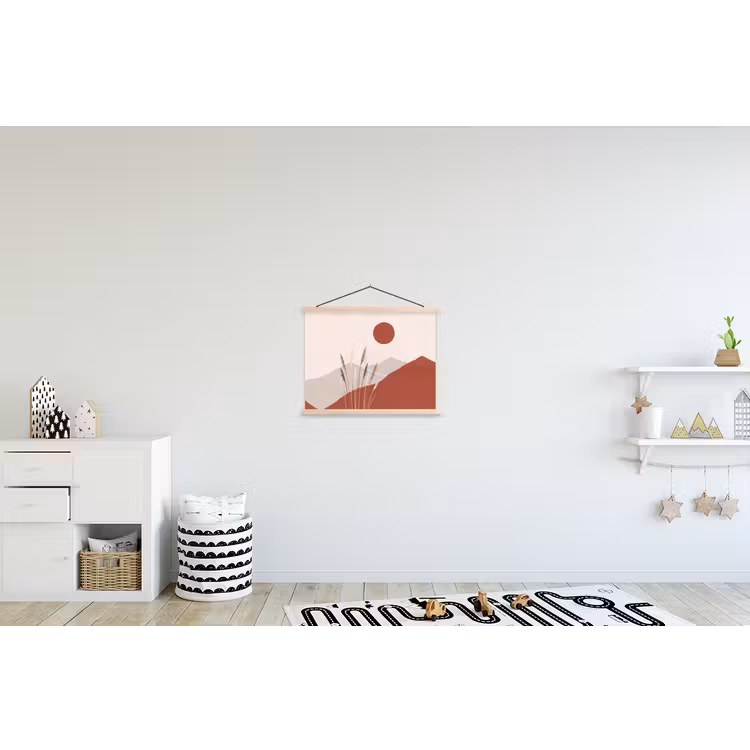 Gras - Landschap - Natuur - Abstract - Beige textielposter latten blank klein -kinderkamer
