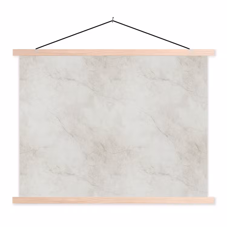 Grijs - Marmer - Aders textielposter latten blank klein 122 -3d
