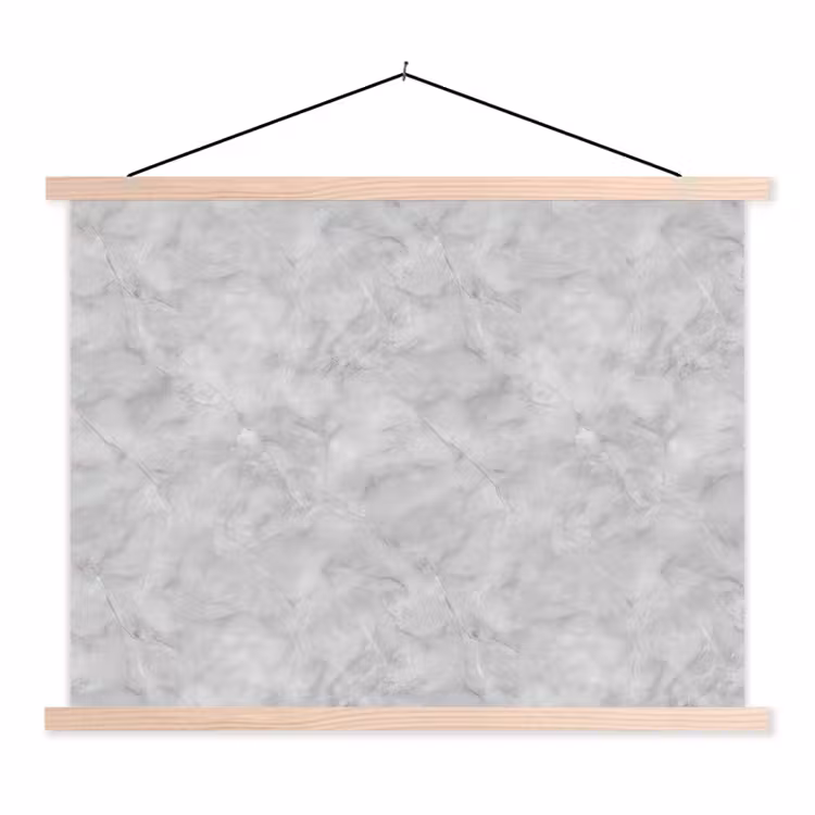 Grijs - Marmer - Mat textielposter latten blank klein 122 -3d
