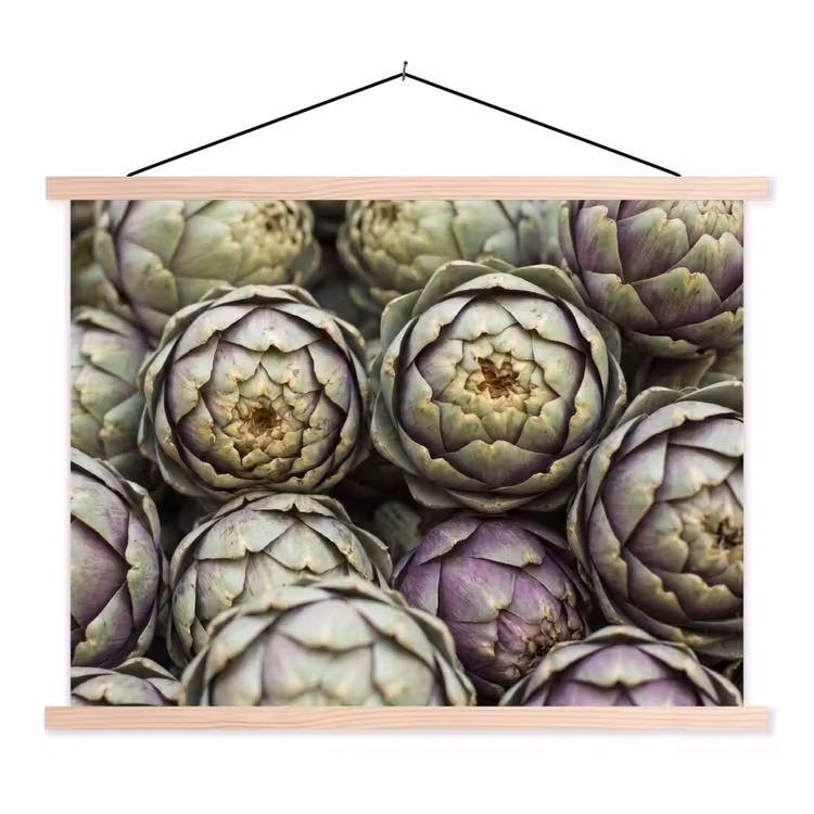 Schoolplaat - Groenten - Vers - Eten - Groenten - Vers - Eten textielposter latten blank klein