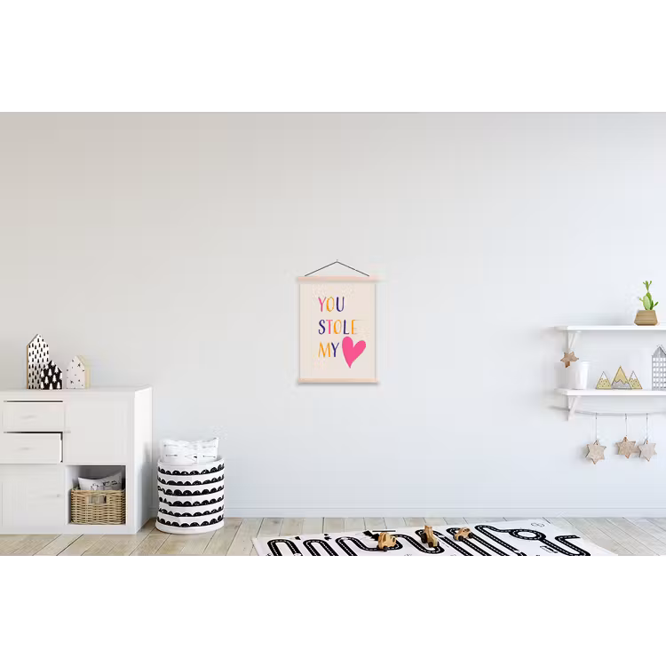 Hart - Valentijn - Tekst textielposter latten blank klein -kinderkamer