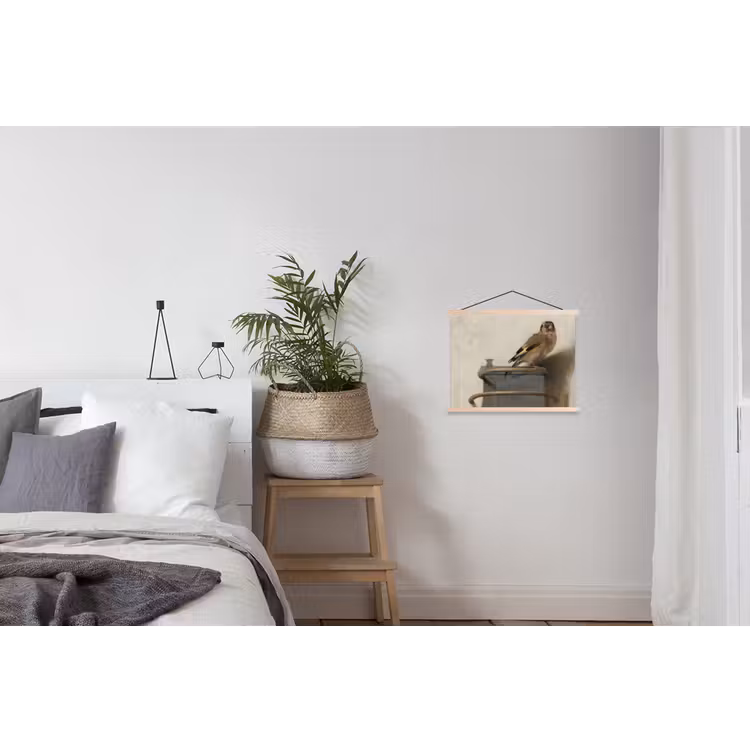 Het puttertje - Carel Fabritius textielposter latten blank klein -woonkamer