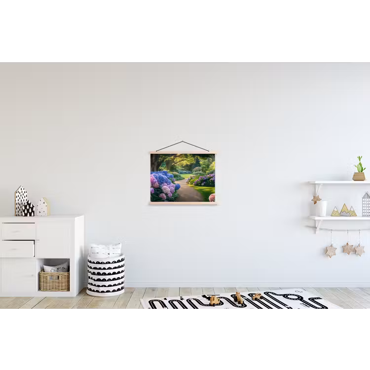 Hortensia- Park - Pad textielposter latten blank klein -kinderkamer