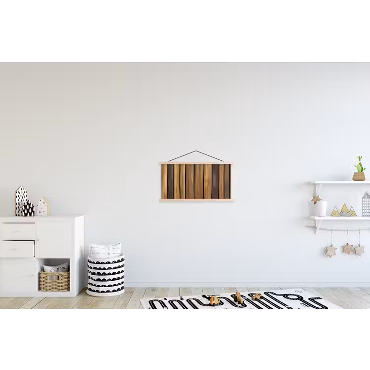 Hout - Planken - Natuurtinten textielposter latten blank klein -kinderkamer