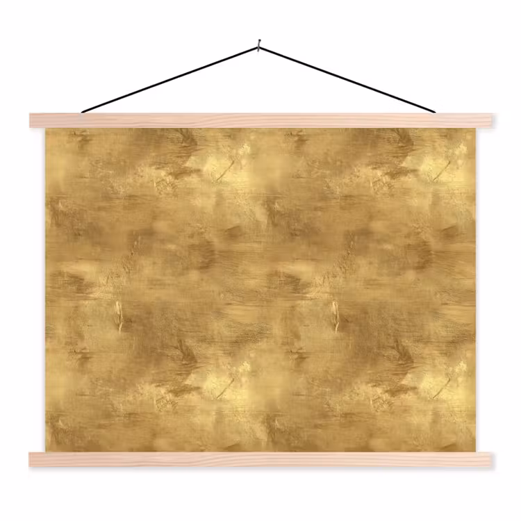 Industrieel - Textuur - Goud textielposter latten blank klein 122 -3d