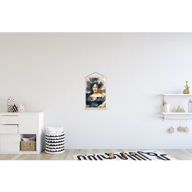 Johanna Henriette Engelen - Dubois Drahonet - Krant textielposter latten blank klein -kinderkamer