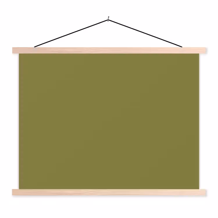 Juniper - Groen - Organisch textielposter latten blank klein 122 -3d