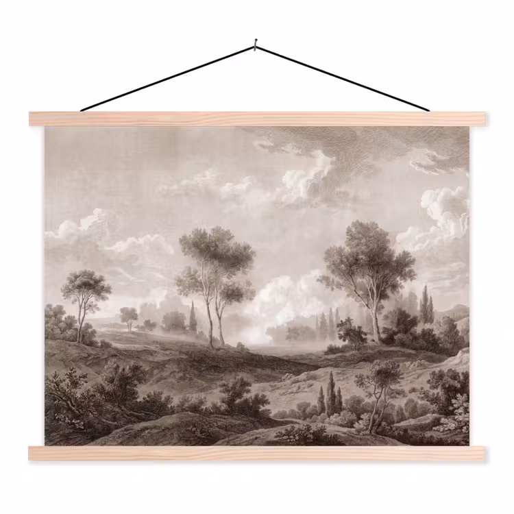 Klassiek - Landschap - Neutraal textielposter latten blank klein -3d