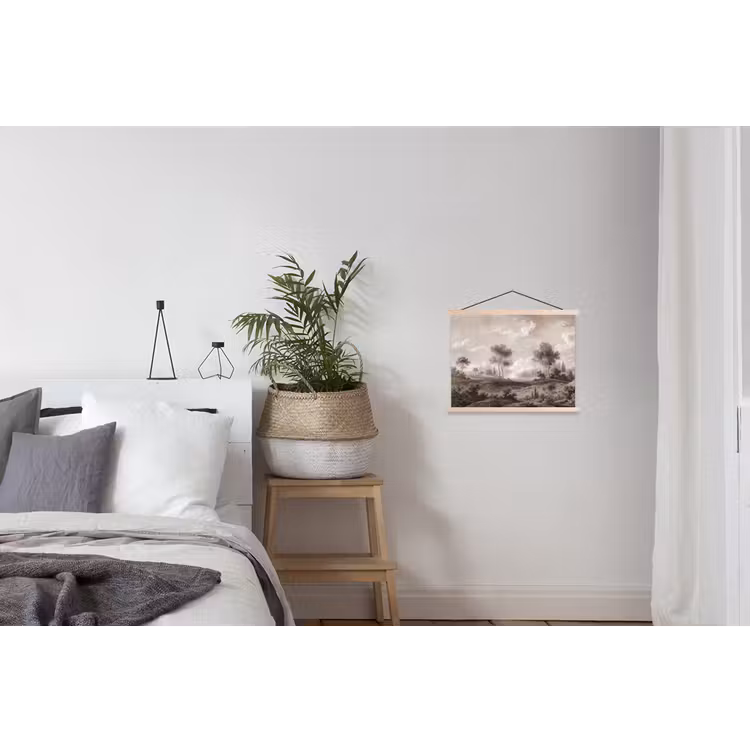 Klassiek - Landschap - Neutraal textielposter latten blank klein -woonkamer