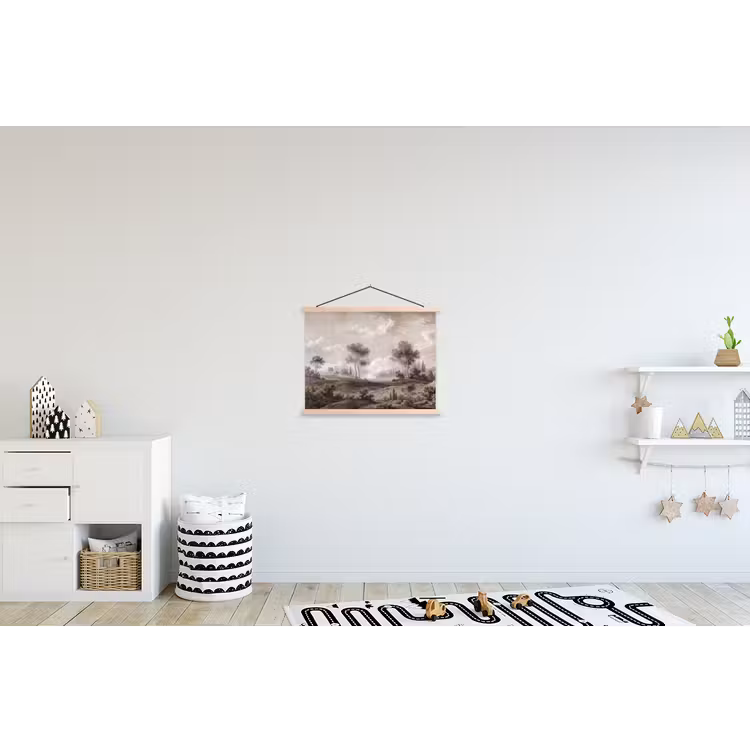 Klassiek - Landschap - Neutraal textielposter latten blank klein -kinderkamer