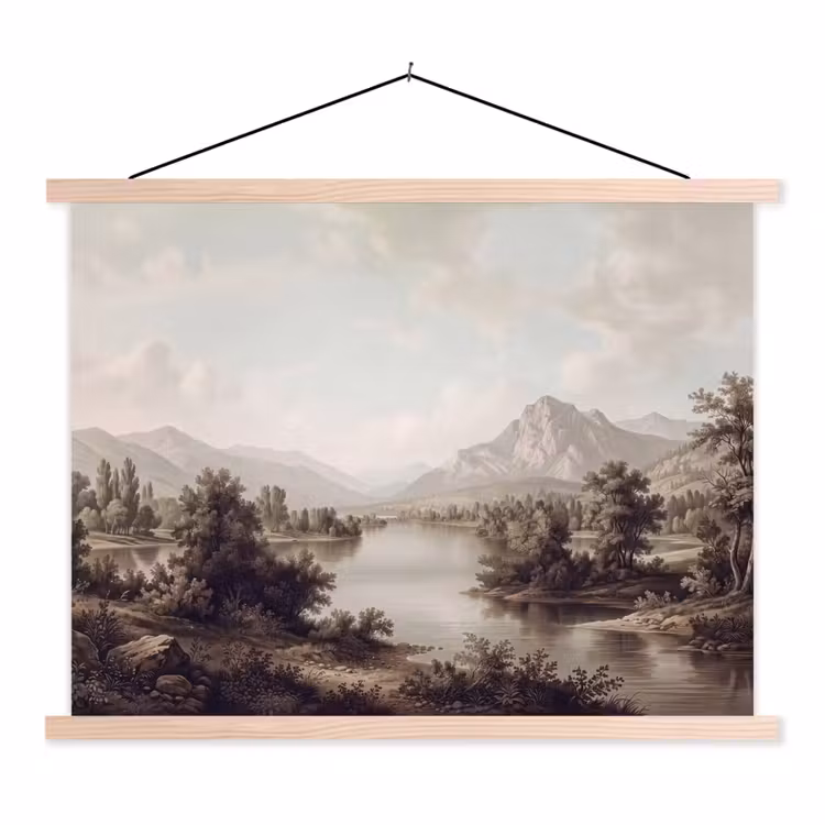 Klassiek - Landschap - Sereen textielposter latten blank klein -3d
