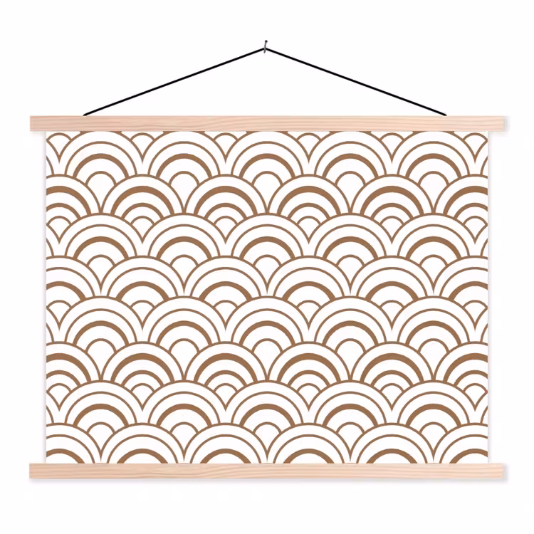 Klassiek - Motief - Terracotta textielposter latten blank klein 122 -3d