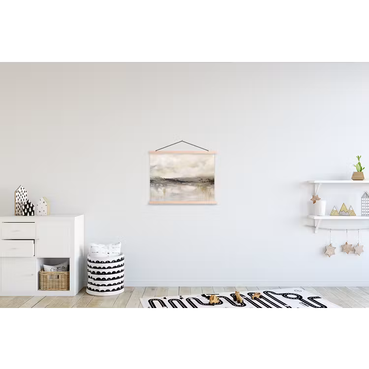 Landschap - Horizon - Natuur - Abstract - Neutraal textielposter latten blank klein -kinderkamer