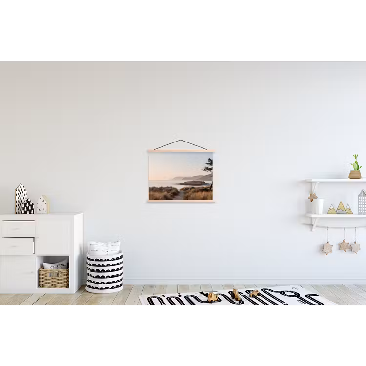 Landschap - Kust - Duinen textielposter latten blank klein -kinderkamer