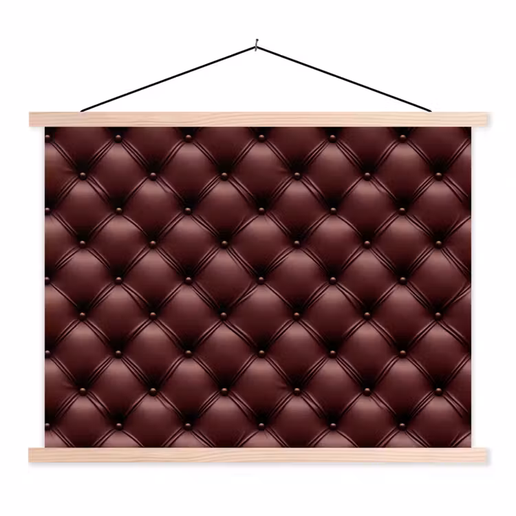 Leer - Patroon - Bordeaux textielposter latten blank klein 122 -3d