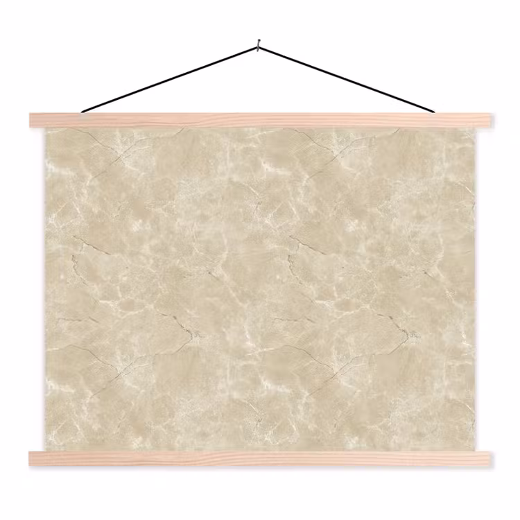 Lichtbeige - Marmer - Diffusie adering textielposter latten blank klein 122 -3d