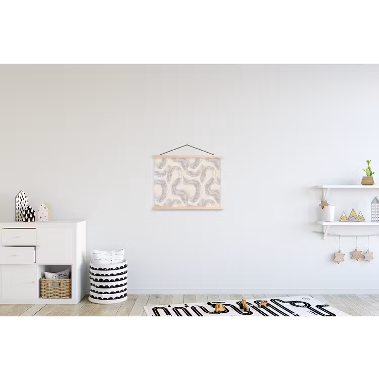 Lijnen - Patroon - Beige - Minimalistisch textielposter latten blank klein 122 -kinderkamer