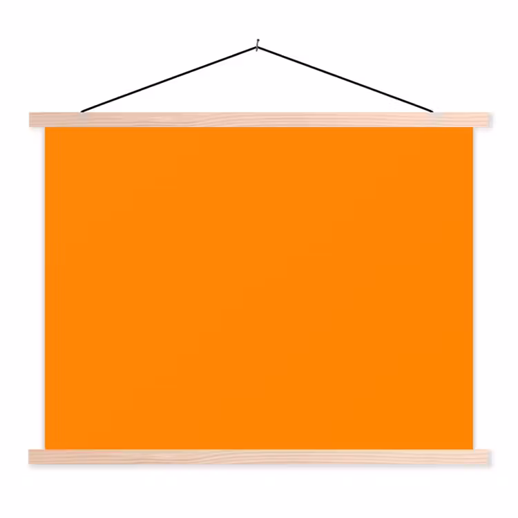 Marigold - Glow - Oranje textielposter latten blank klein 122 -3d