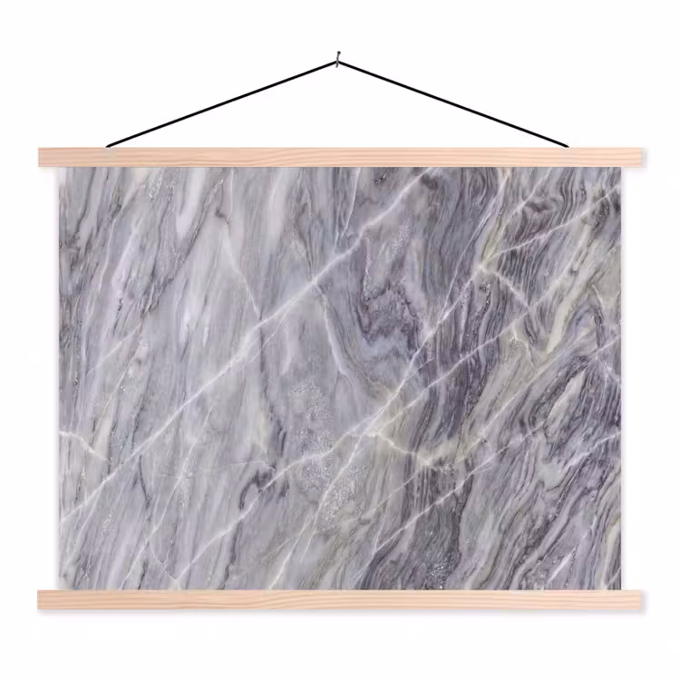 Marmer - Ader - Patroon - Abstract - Grijs textielposter latten blank klein -3d