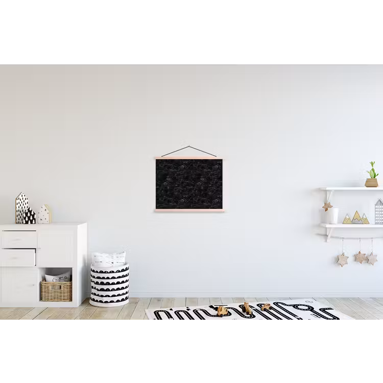 Marmer - Aders - Zwart textielposter latten blank klein 122 -kinderkamer