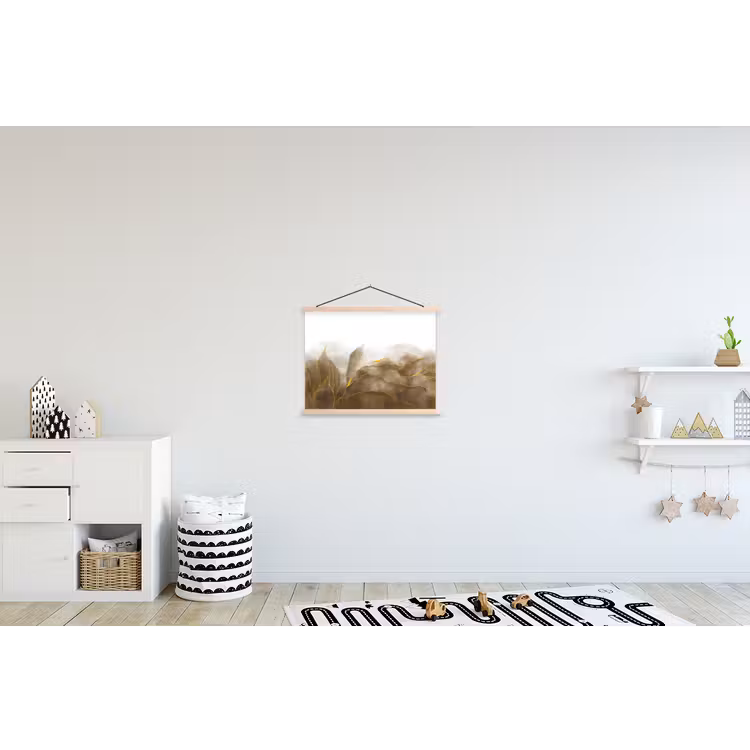 Marmer - Goud - Bruin - Textuur - Marmerlook textielposter latten blank klein -kinderkamer