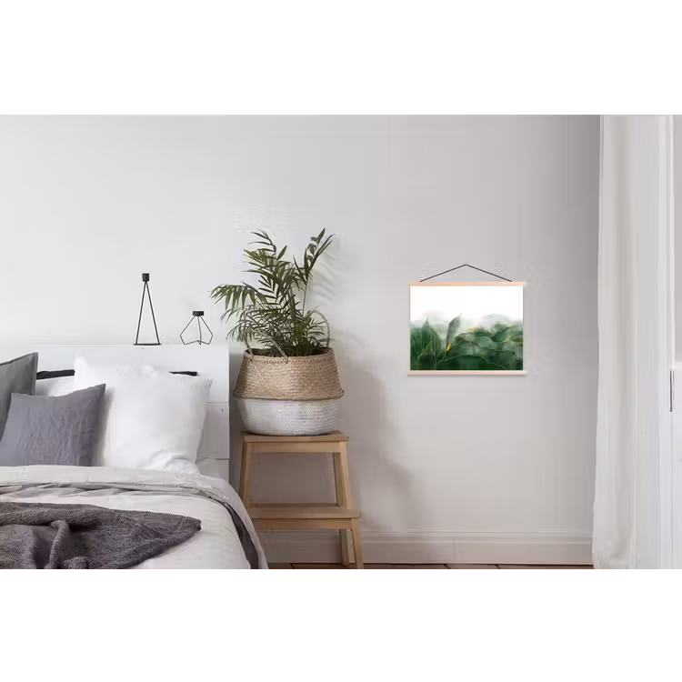 Marmer - Groen - Luxe - Goud - Marmerlook textielposter latten blank klein -woonkamer