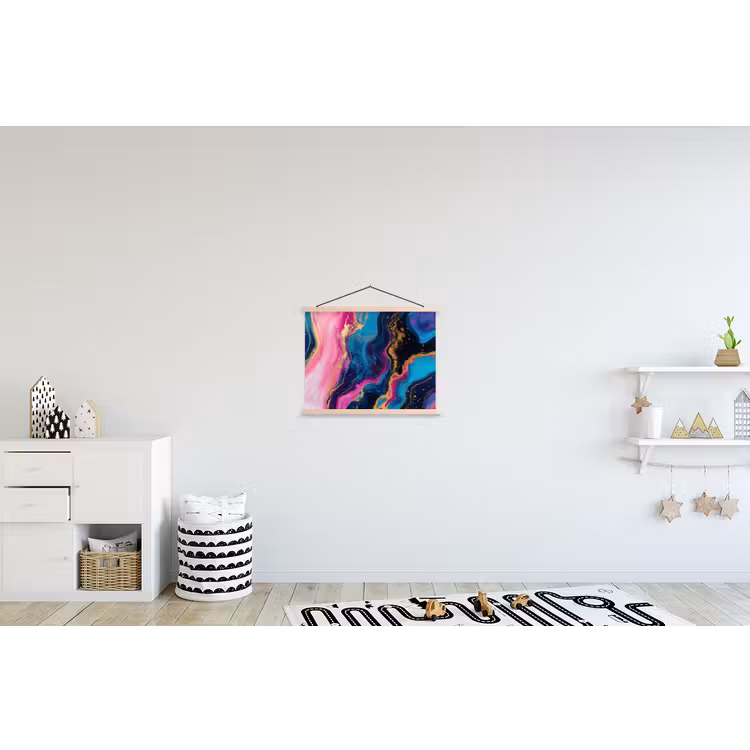 Marmer - Modern - Goud textielposter latten blank klein -kinderkamer
