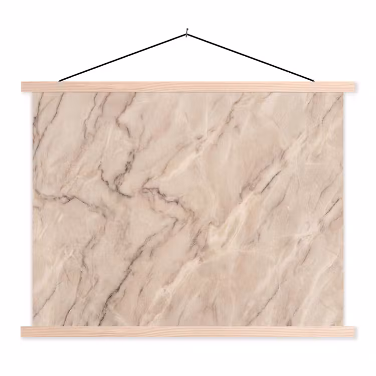 Marmer - Patroon - Abstract - Modern - Beige textielposter latten blank klein -3d