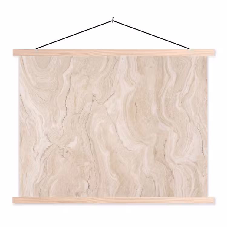 Marmer - Patroon - Beige - Steen - Abstract textielposter latten blank klein -3d