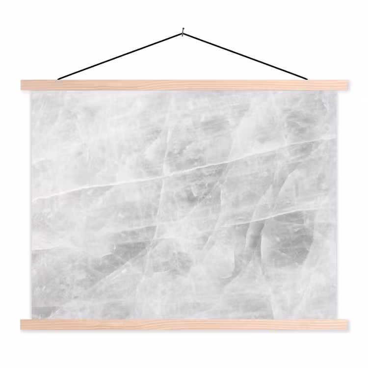 Marmer - Steen - Wit - Luxe - Marmerlook textielposter latten blank klein -3d