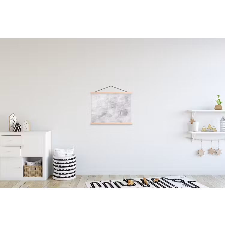 Marmer - Steen - Wit - Luxe - Marmerlook textielposter latten blank klein -kinderkamer