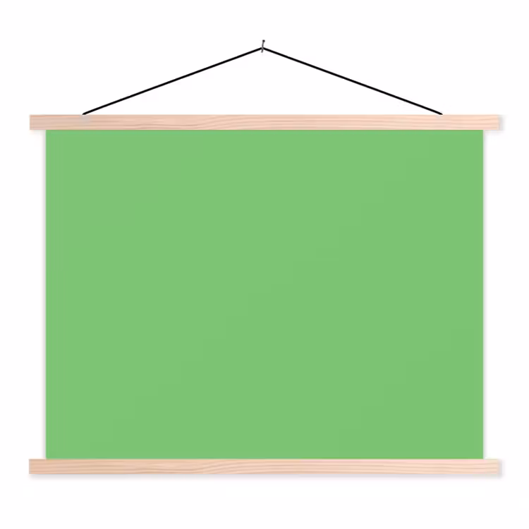 Meadow - Green - Groen textielposter latten blank klein 122 -3d