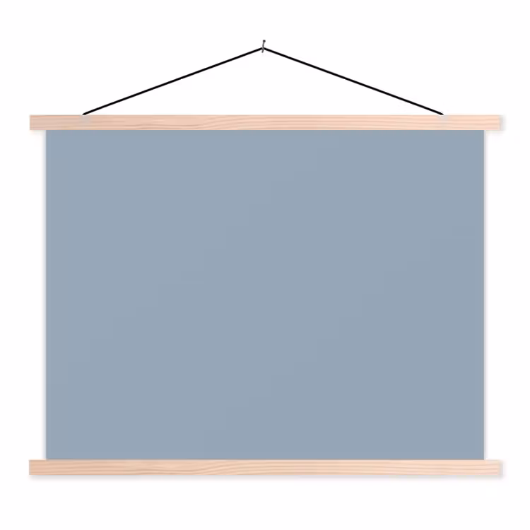 Mellow - Breeze - Blauw textielposter latten blank klein 122 -3d