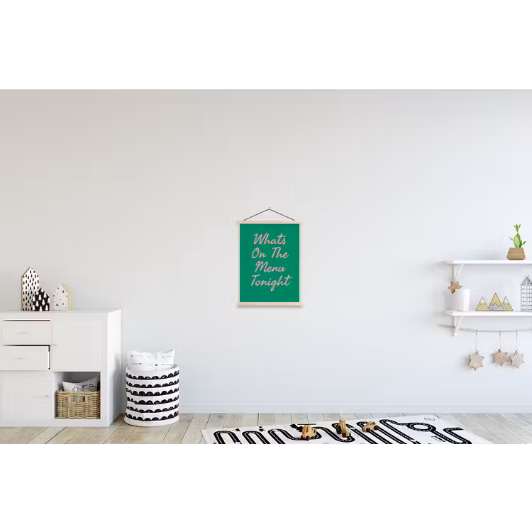 Menu - Quote - Roze textielposter latten blank klein -kinderkamer