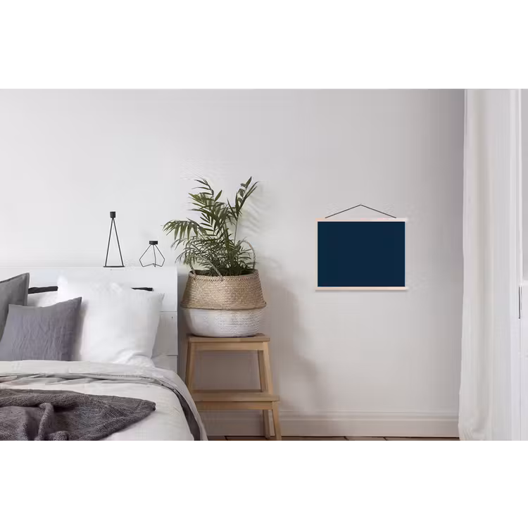 Midnight - Blue - Blauw textielposter latten blank klein 122 -woonkamer