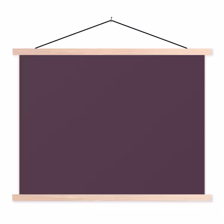 Midnight - Plum - Paars textielposter latten blank klein 122 -3d