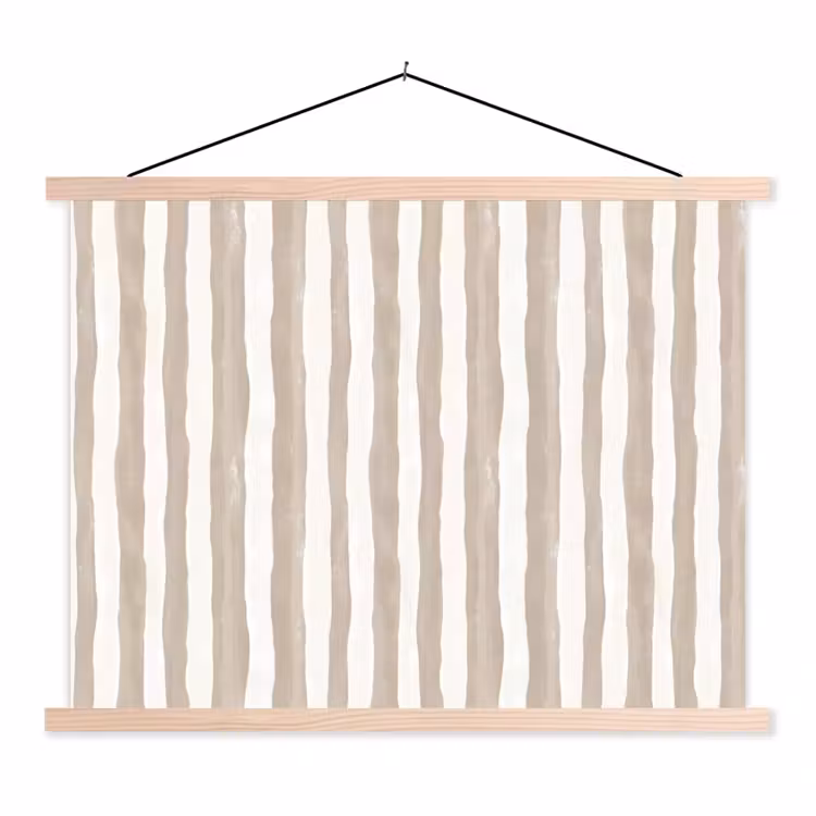 Minimalistisch - Strepen - Beige textielposter latten blank klein 122 -3d