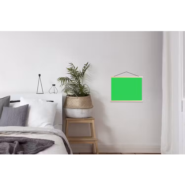 Mint - Green - Groen textielposter latten blank klein 122 -woonkamer