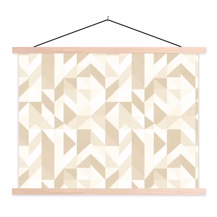 Modern - Abstract - Beige textielposter latten blank klein 122 -3d