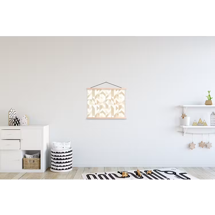 Modern - Abstract - Beige textielposter latten blank klein 122 -kinderkamer