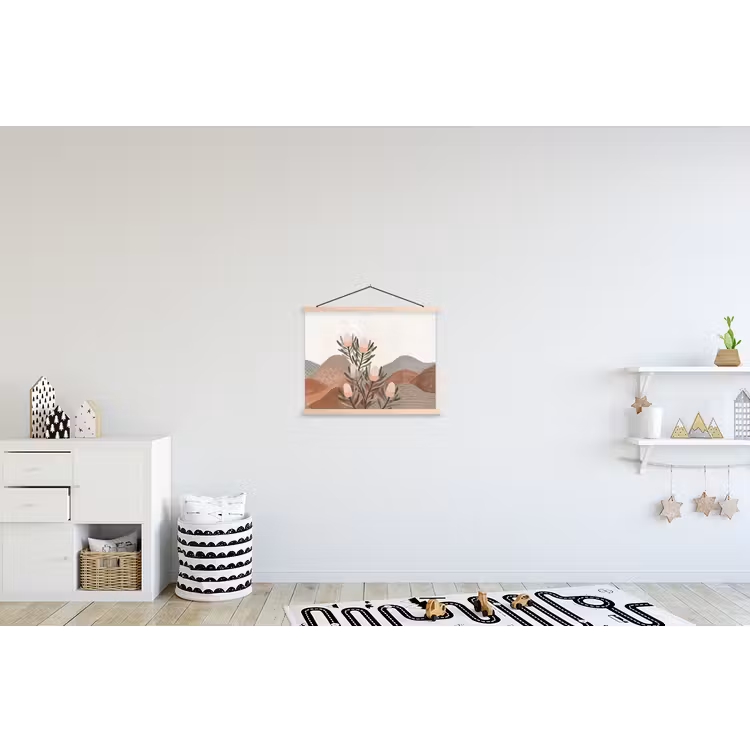 Modern - Heuvels - Terracotta textielposter latten blank klein -kinderkamer